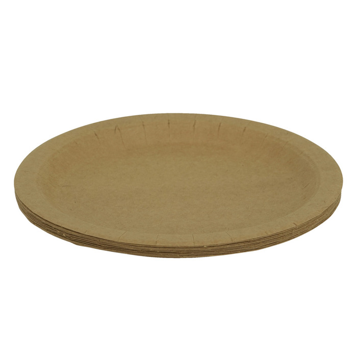Engangstallerken i papir Ø18 cm 10 stk.